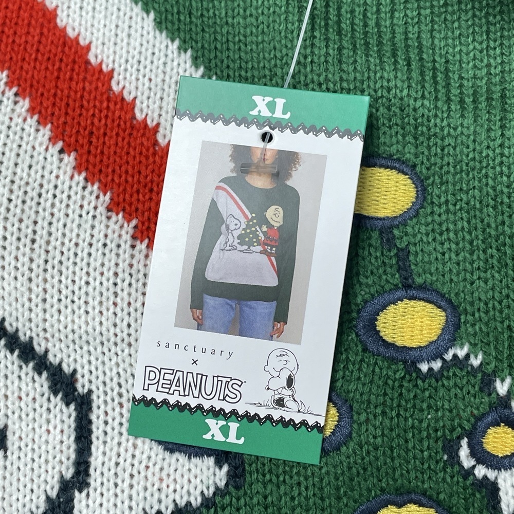 Sanctuary x Peanuts Women's XL Pullover Sweater Green a2231 - Picture 6 of 7